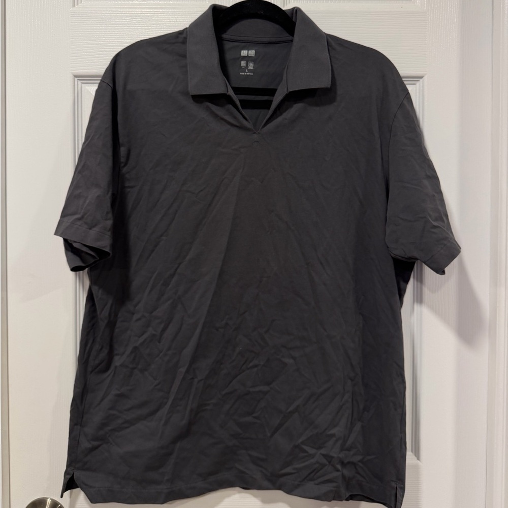 Uniqlo Men's Dark Gray Polo Shirt